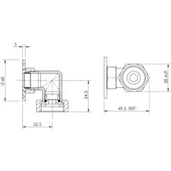 Bayswater Back To Wall Shower Elbow -Ideal Standard shop bayswater bays381 2
