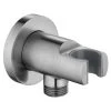 Flova Wall Outlet Elbow With Handset Holder Brushed Nickel
