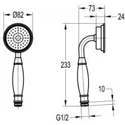 Flova Liberty Solid Brass Hand Shower Chrome -Ideal Standard shop flova ki040 2