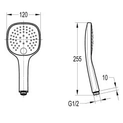Flova Multi-Function Push Button Shower Handset -Ideal Standard shop flova ki572 2