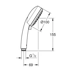 Grohe Tempesta Cosmopolitan 100 Hand Shower 2 Sprays 26130 -Ideal Standard shop grohe 26130001 2