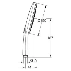 Grohe Smartactive 150 Hand Shower 26554 Moon White -Ideal Standard shop grohe 26554ls0 2