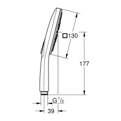 Grohe Rainshower Smartactive 130 Cube Hand Shower 3 Sprays 26582 -Ideal Standard shop grohe 26582000 4