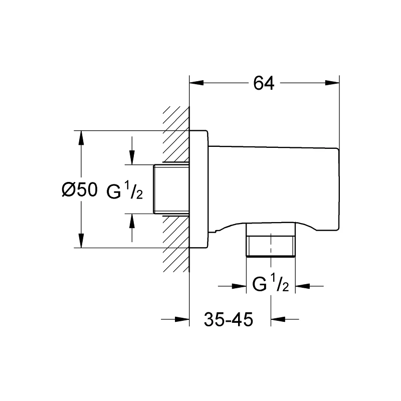 Grohe Rainshower Shower Outlet Elbow 27057 Brushed Cool Sunrise 4 Grohe Rainshower Shower Outlet Elbow 27057 Brushed Cool Sunrise - Image 2