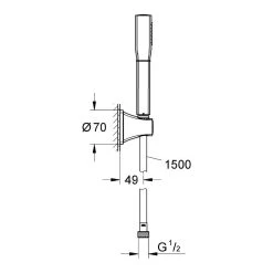 Grohe Grandera Stick Wall Holder Set 1 Spray 27993 Chrome -Ideal Standard shop grohe 27993000 2