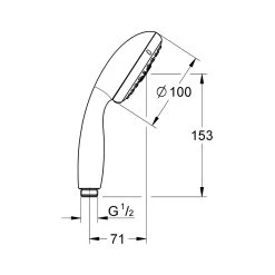 Grohe Tempesta 100 Hand Shower 4 Sprays 28421 Chrome -Ideal Standard shop grohe 28421002 2