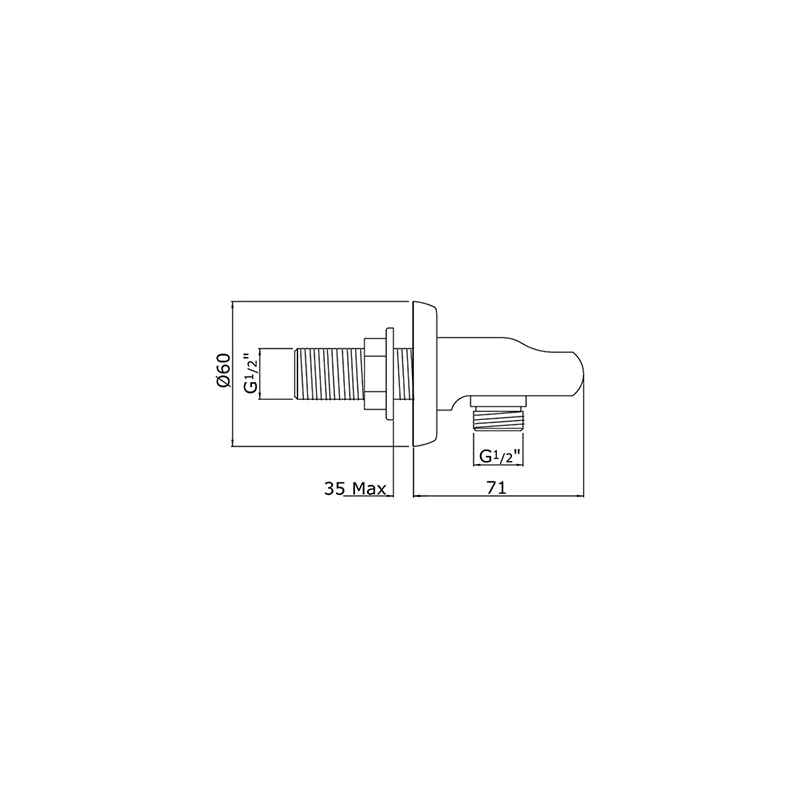 Perrin & Rowe Shower Wall Outlet With Parking Bracket Chrome 4 Perrin & Rowe Shower Wall Outlet With Parking Bracket Chrome - Image 2